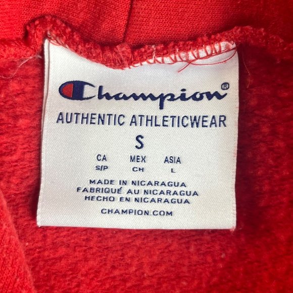 Champion Duquesne Dukes Hoodie Sweatshirt Red Size Small - Picture 6 of 7